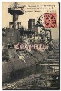 Old Postcard Toulon Explosion Jena