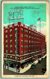 Hotel Plaza Jersey City New Jersey NJ 1931 WB Postcard H7