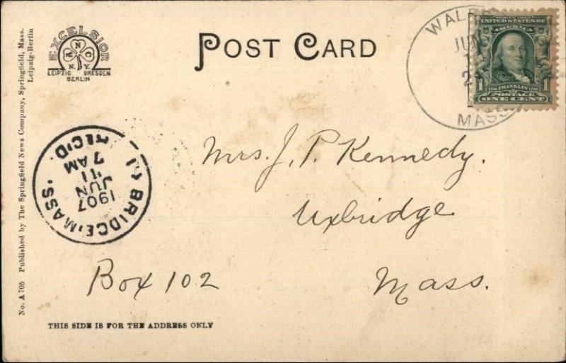 Wales MA Hegan Mill & Srteet c1905 Postcard