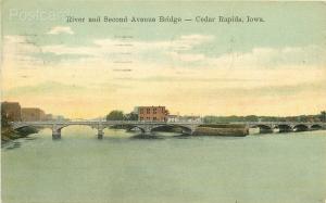 IA, Cedar Rapids, Iowa, River, Second Avenue Bridge, Lot of 2