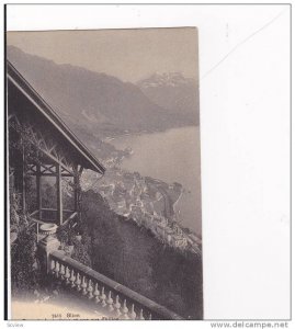 Gare Du Funiculaire Et Vue Sur Chillon, Glion, Vaud, Switzerland, 1900-1910s