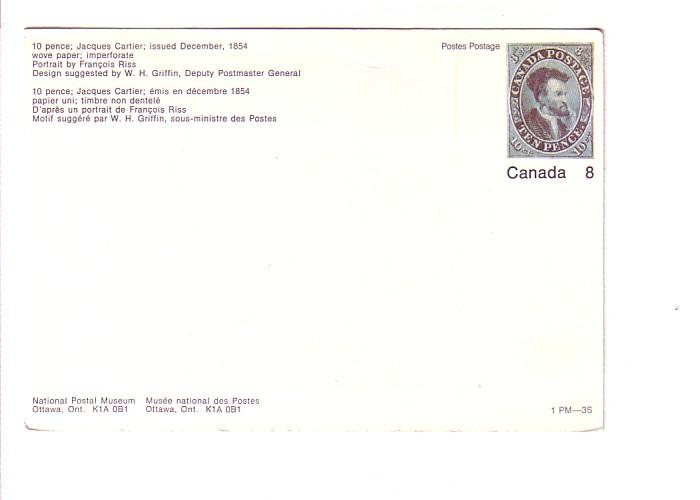 Post Office Issue Prepaid with Matching 8 Cent Stamp, Canada Post 10 Pence Ja...