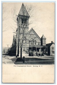 c1905 First Congregational Church Corning New York NY Unposted Antique Postcard