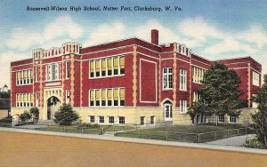 CLARKSBURG, West Virginia WV   ROOSEVELT WILSON HIGH SCHOOL~Nutter Fort Postcard