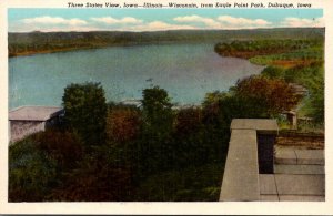 Iowa Dubuque Three States View From Eagle Point Park Curteich