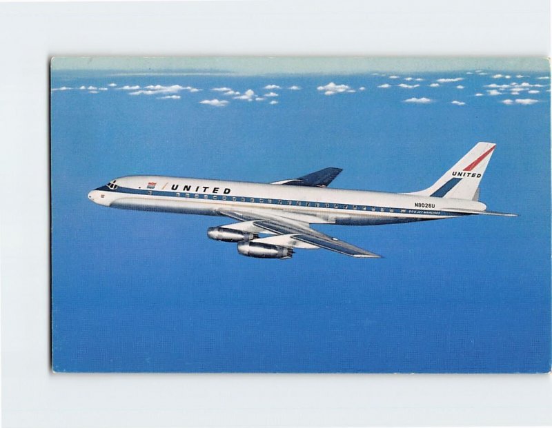 Postcard DC-8 Jet Mainliner, United Air Lines