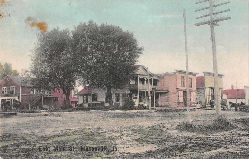 Masonville Iowa East Main Street Vintage Postcard JI658411