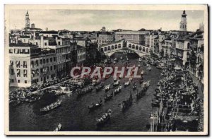 Old Postcard Venezia Ponte Di Riaito