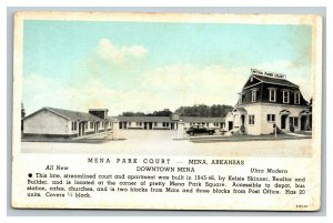 Vintage 1930's Advertising Postcard Mena Park Court Apartments Mena Arkansas