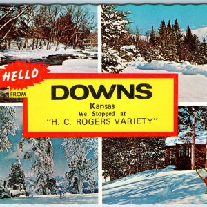 c1960s Downs, Kans. Hello Greetings H.C Rogers Variety Store Advertising KS A216