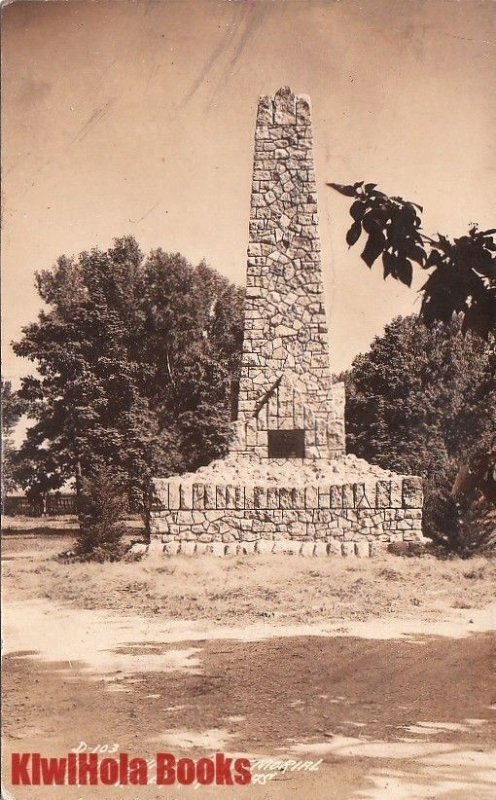 Postcard RPPC Camp Funston Memorial Fort Riley Kansas
