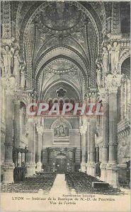 Postcard Old Lyon Interior of the Basilica of Fourviere N D View of the entrance
