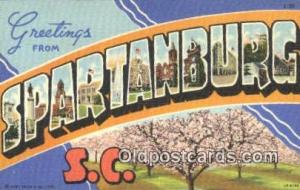 Spartanburg, SC USA Large Letter Town Unused 