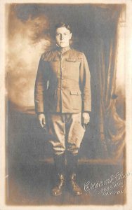 RPPC MILITARY MASONIC PIN DAYTON OHIO CRESCENT STUDIO REAL PHOTO POSTCARD (1917)