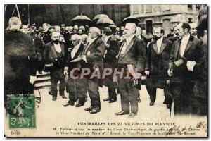 Old Postcard Boat War Funerals of the 27 victims of Pluviose Fallieres and al...