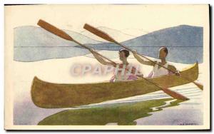 Old Postcard Rowing