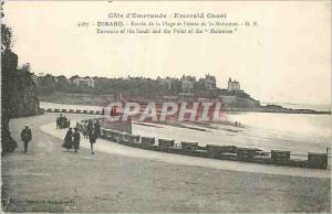 Old Postcard Emerald Coast Dinard Entrance to the Beach and Pointe de la Malo...