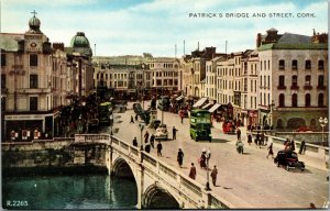 Vtg 1910s St Patrick's Bridge Street View Centre Cork Ireland Unused Postcard