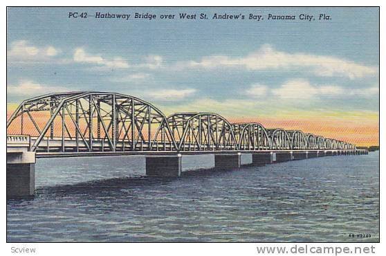 Hathaway Bridge over West St. Andrew's Bay, Panama City, Florida,   30-40s