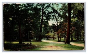 Vintage 1909 Postcard Scene in City Park, Kokomo Indiana