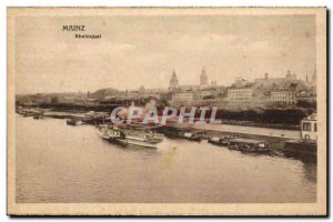 Mainz Germany Postcard Old Rheinquai