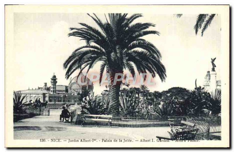 Postcard Old Nice Albert 1st Gardens Palace Jetee