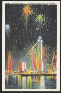 Chicago Worlds Fair 1933-1934 Fireworks Display Chicago Illinois Unused c1933