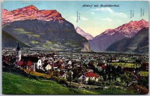 Altdorf Mit Erstfelderthal Switzerland Residences Mountain In Distance Postcard