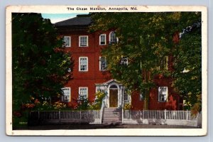 J93/ Annapolis Maryland Postcard c1910 The Chase Mansion  89