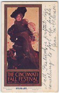 Art Nouveau CINCINNATI FALL FESTIVAL Sylvia Joy Poster-Style 1906 Postcard Ohio