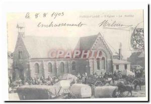 Paris Plage Old Postcard L & # 39eglise The market (reproduction)