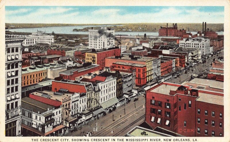 Postcard Overview The Crescent City in New Orleans, Louisiana~126163