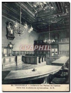 Old Postcard Grenoble Interior of Courthouse solemn Hearings Room