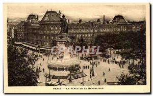 Old Postcard Paris Place Of The Republic