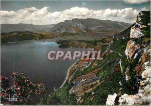 Postcard Modern Rock Lake Bourget Chambotte and great Colombier