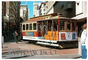 San Francisco, California Cable Car Postcard w/ written note 2013