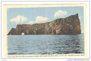 Perce Rock from East, showing 2 Arches, Province of Quebec, Canada, 10-20s