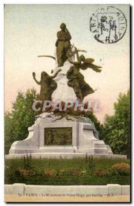 Paris Old Postcard Monument to Victor Hugo by Barrias