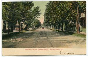 Atkinson Street Streetcar Bellows Falls 1908 postcard