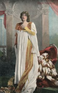 Vintage Postcard 1910's Violet Vanbrugh Royalty Attire Long Gown Queen