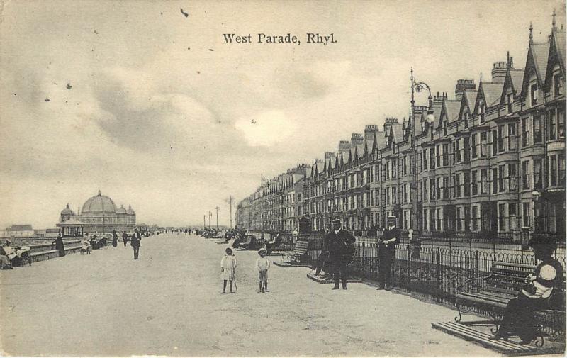 Vintage Postcard West Parade Rhyl Wales Denbighshire. UK