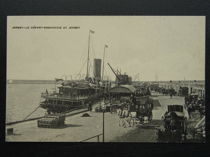 Channel Island JERSEY LE DEPART EMBARKING c1905 Postcard by F.F. 