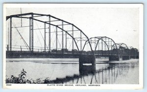 ASHLAND, Nebraska NE ~ PLATTE RIVER BRIDGE Saunders County 1942 Postcard