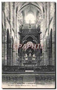 Old Postcard Moulins Interior of the Cathedral