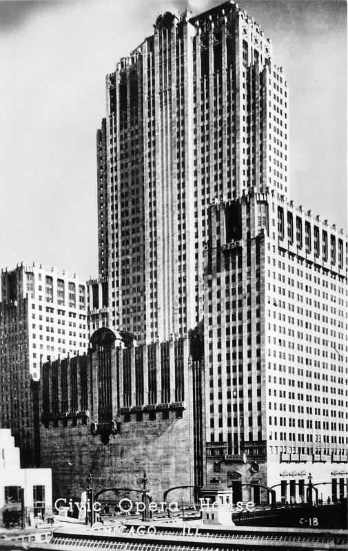 Chicago Illinois~Civic Opera House~1950s RPPC Real Photo Postcard