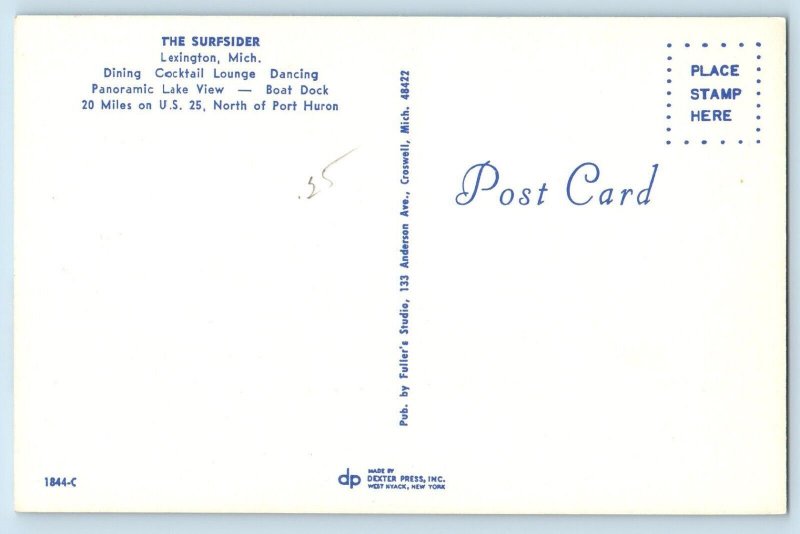 c1960 Lexington Michigan Vintage Postcard The Surfsider Exterior View Building