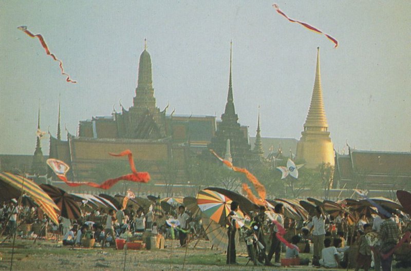 Sanam Luang Thailand Flying A Kite Competition Postcard