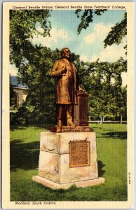 Madison SD-South Dakota, General Beadle Statue State Teachers College Postcard