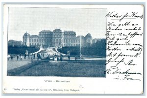1899 Front View of Building Wien-Belvedere Vienna Austria Antique Postcard
