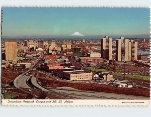 Postcard Downtown Portland, and Mt. St. Helens, Portland, Oregon